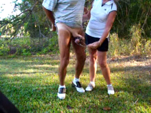 Made to take shorts off on golf course