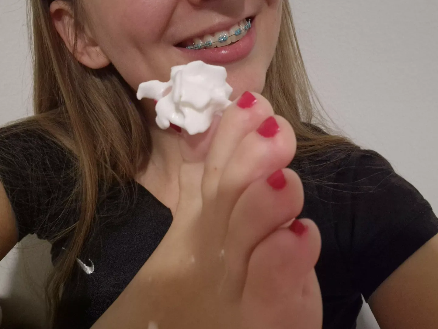 Make my dream come true and lick all of this whipped cream off my toes