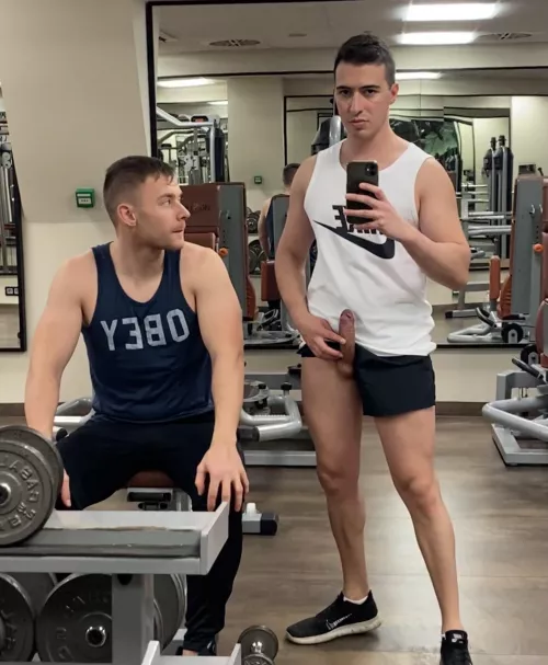 Making my bro nervous at the gym