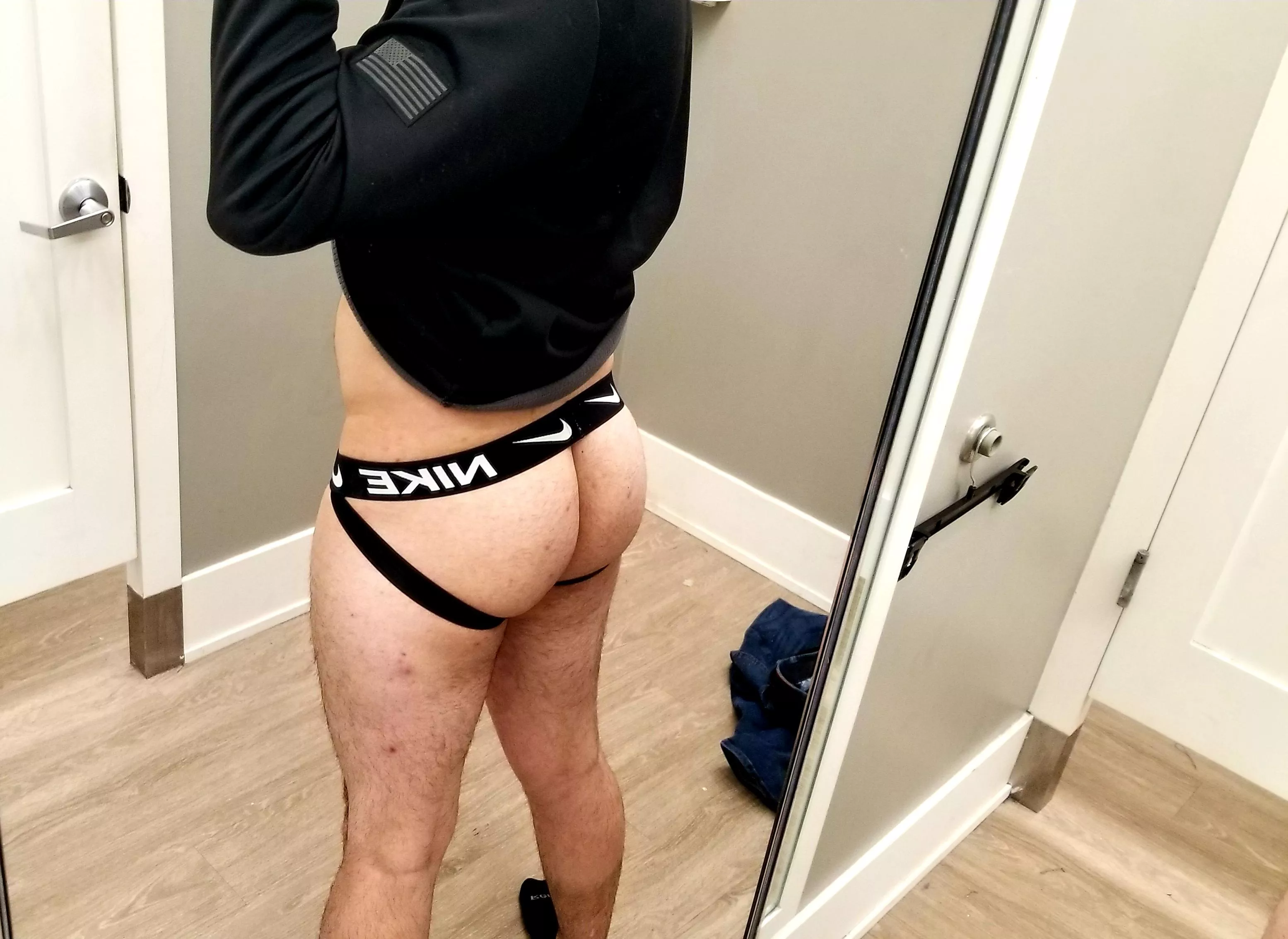 Mall fitting room Jockstrap