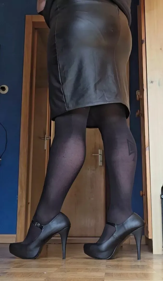 Mary Jane's with leather skirt 