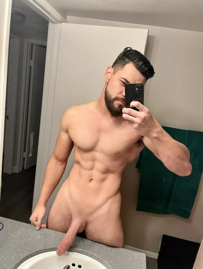 Massive cock, proportional physique.