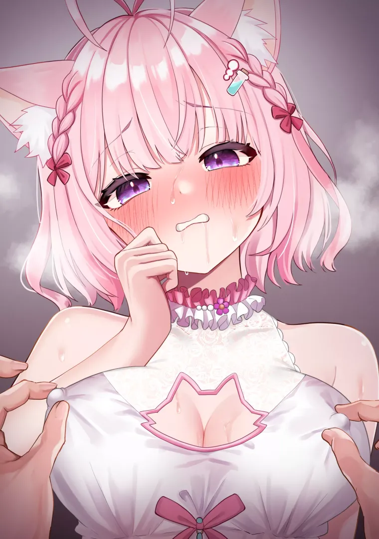 Master~ Wh-Why do you always want to keep me f-flustered... mmn... youre such a tease...
