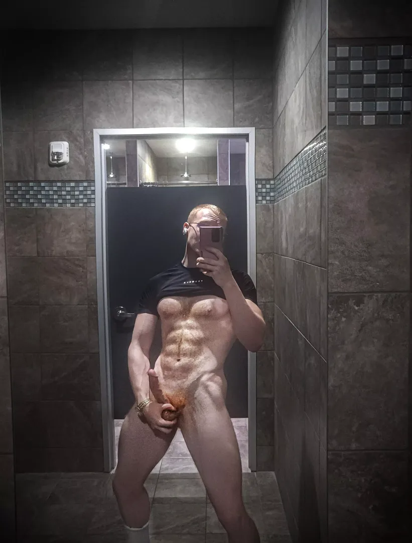 Meet your ginger bro in the locker room stall!