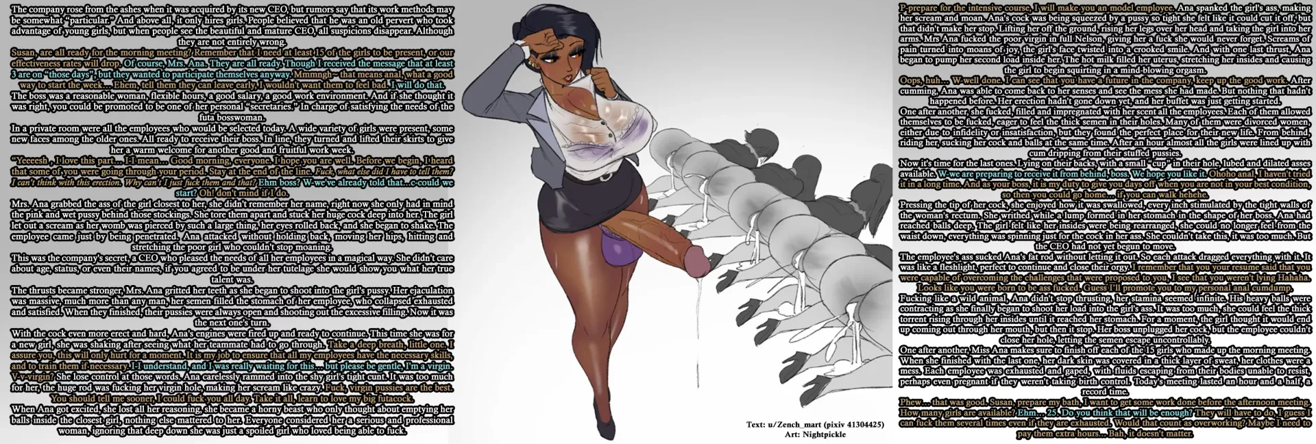 Meeting the needs of the company [Futanari] [Orgy] [Anal] [Creampie] [Breeding] [Commission] | Art: Nightpickle