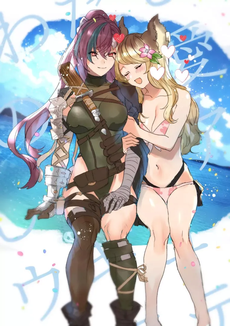 Meg and Mari being lovey dovey [Granblue Fantasy]