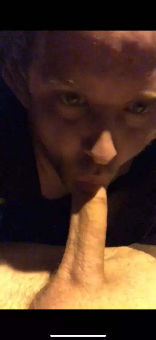 Mid nut pic. Concentrating on swallowing and not spitting cum all over his car.
