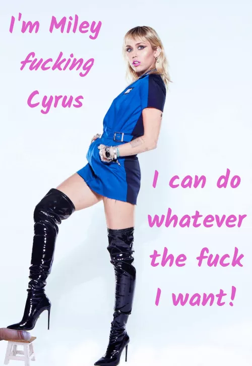 Miley can crush my cock with her gorgeous boots whenever she wants!