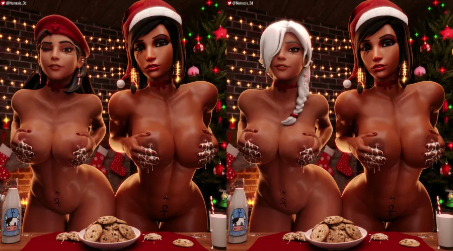 Milk & Cookies with Ana & Pharah (Nemesis_3d)
