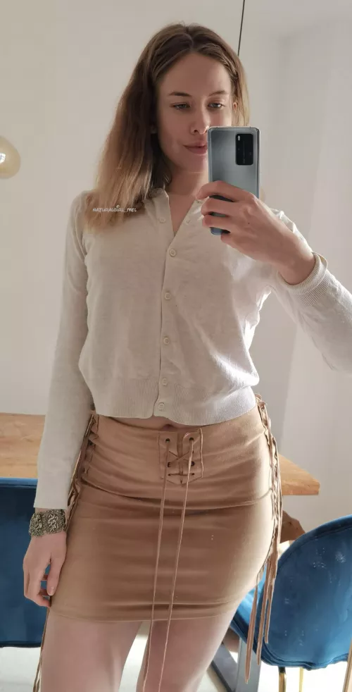 Miniskirt and no bra