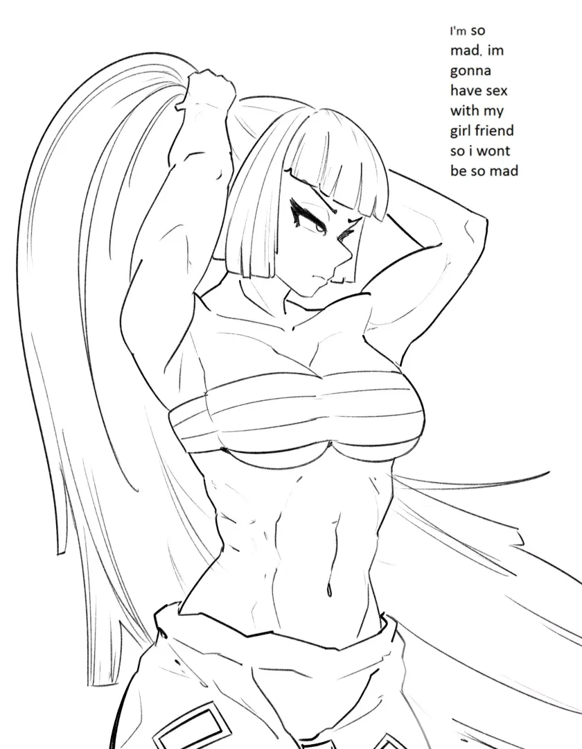Mokou getting ready to have hot sex with Kaguya
