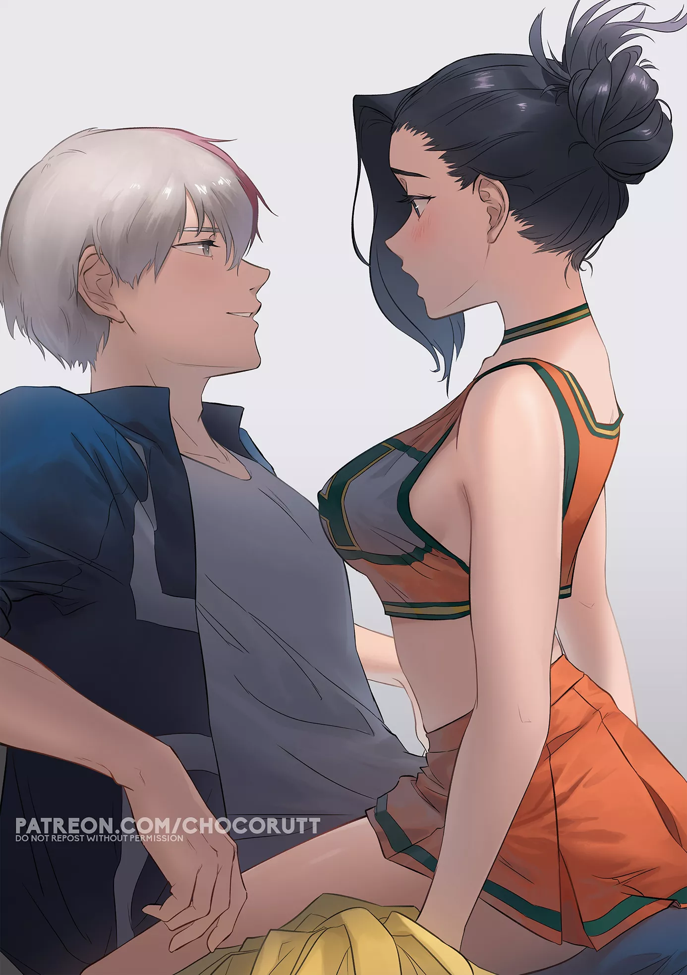 Momo fulfilling Shoto's request (chocorutt)