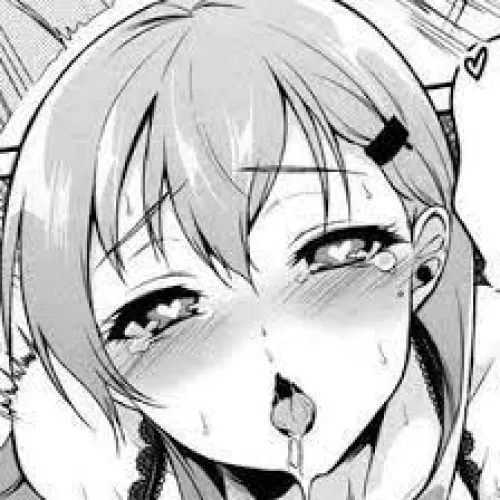 Mono 1girl, ahegao, bangs, bare shoulders, blush, close up, drool, face, hair behind ear, hairclip, hairpin, heart-shaped pupils, lace straps, light hair between eyes, looking at viewer, open mouth, raised eyebrows, saliva trail, shiver, short hair, spok