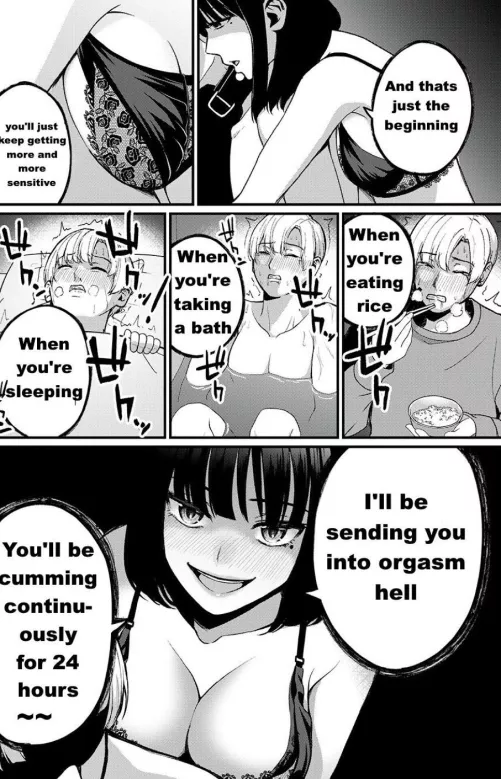 Mono “And that’s just the beginning. You’ll just keep getting more and more sensitive. When you’re eating rice. When you’re taking a bath. When you’re sleeping. I’ll be sending you to orgasm hell. You’ll be cumming continuously for 24 hou