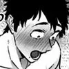 Mono Embarrassed Shirtless Boy with Spiky Hair with Mouth Open (profile pic)