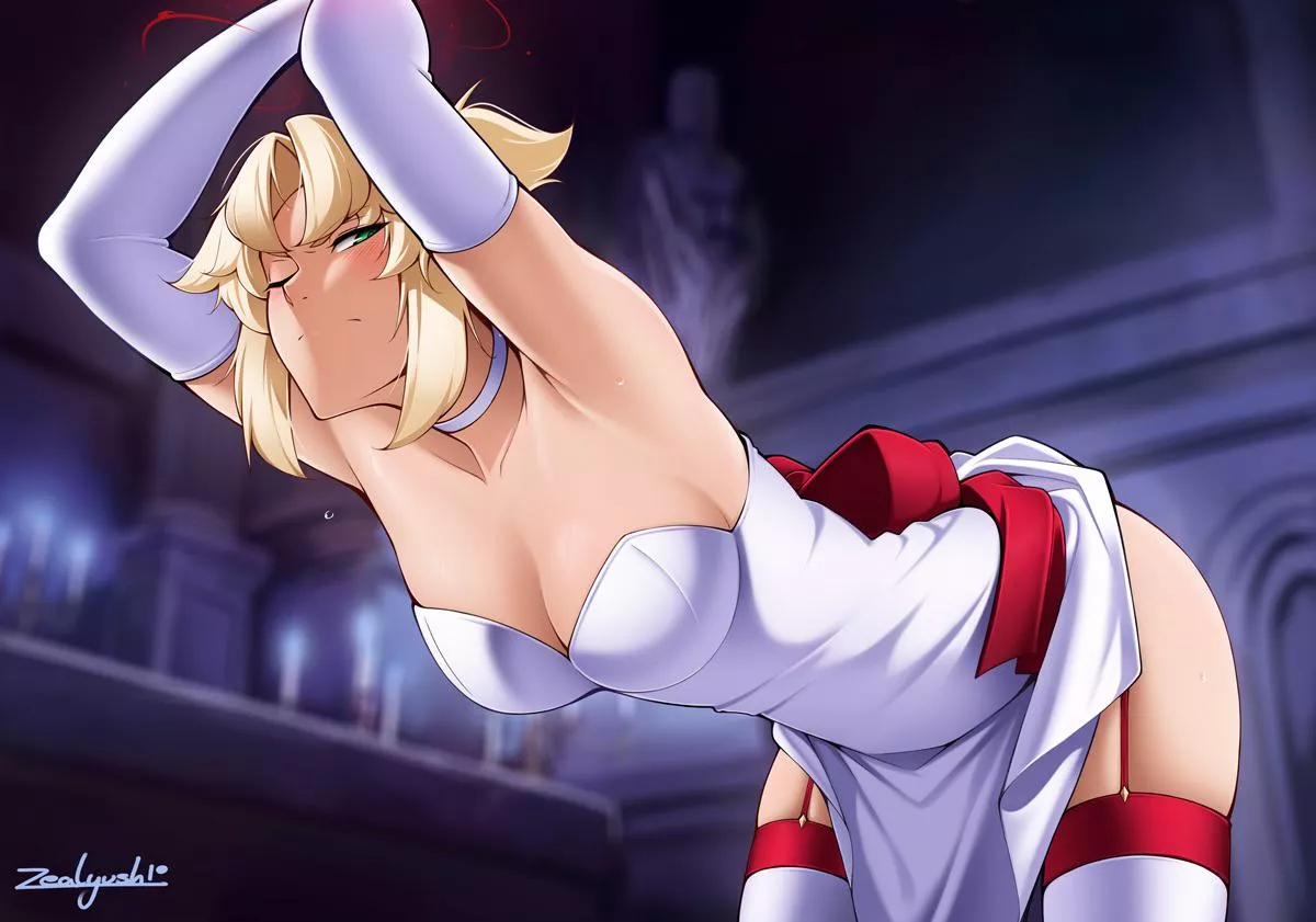 Mordred in a dress (Zealyush)