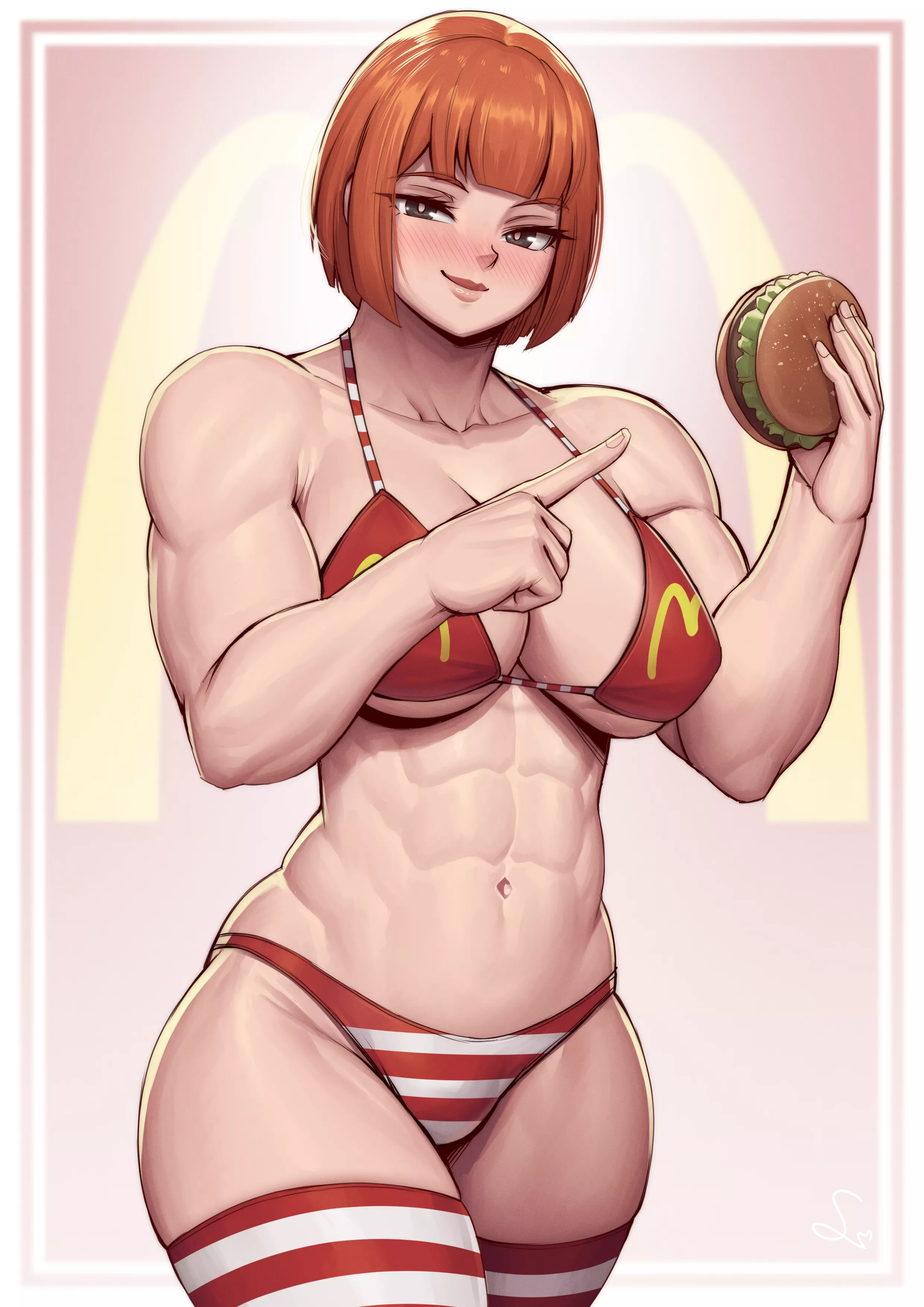 Muscular McDonald's girl (SpeedL00ver) [McDonald's]
