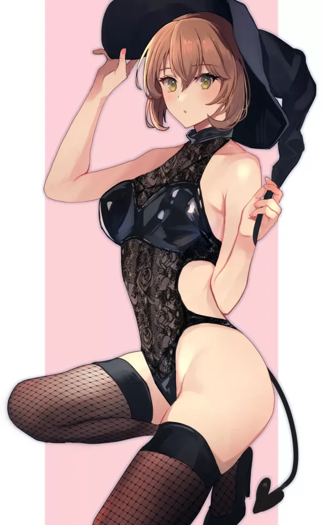 Mutsu dresses up as a witch (+ succubus?) [Kancolle]