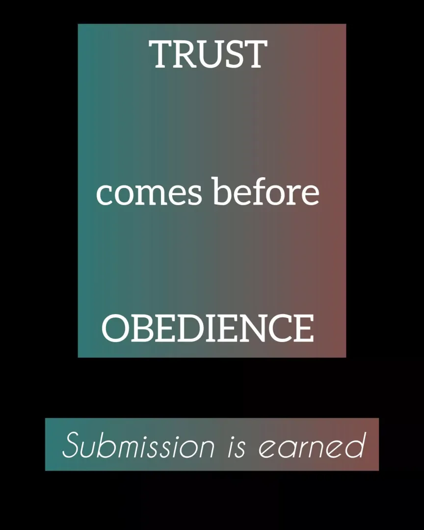 Mutual trust is the key. 