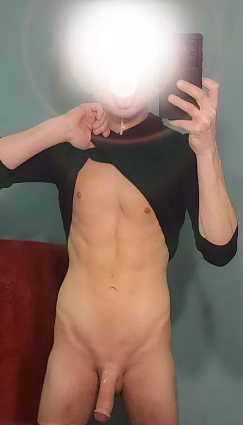 My Alpha made me take a pic while drooling on my Cock 😏🥵🤤😈