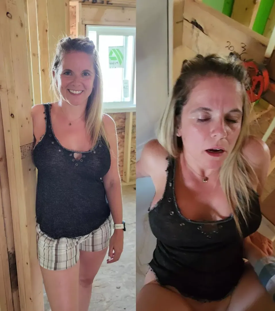 my boy toy works construction, so he snuck me onto site and fucked me there