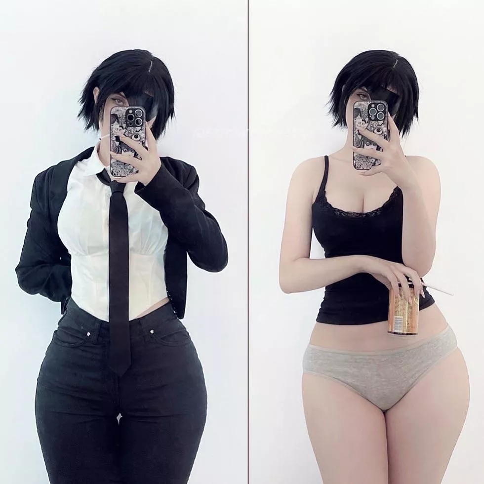 my cosplay attempt of Himeno's outfits from last Chainsaw Man episode!