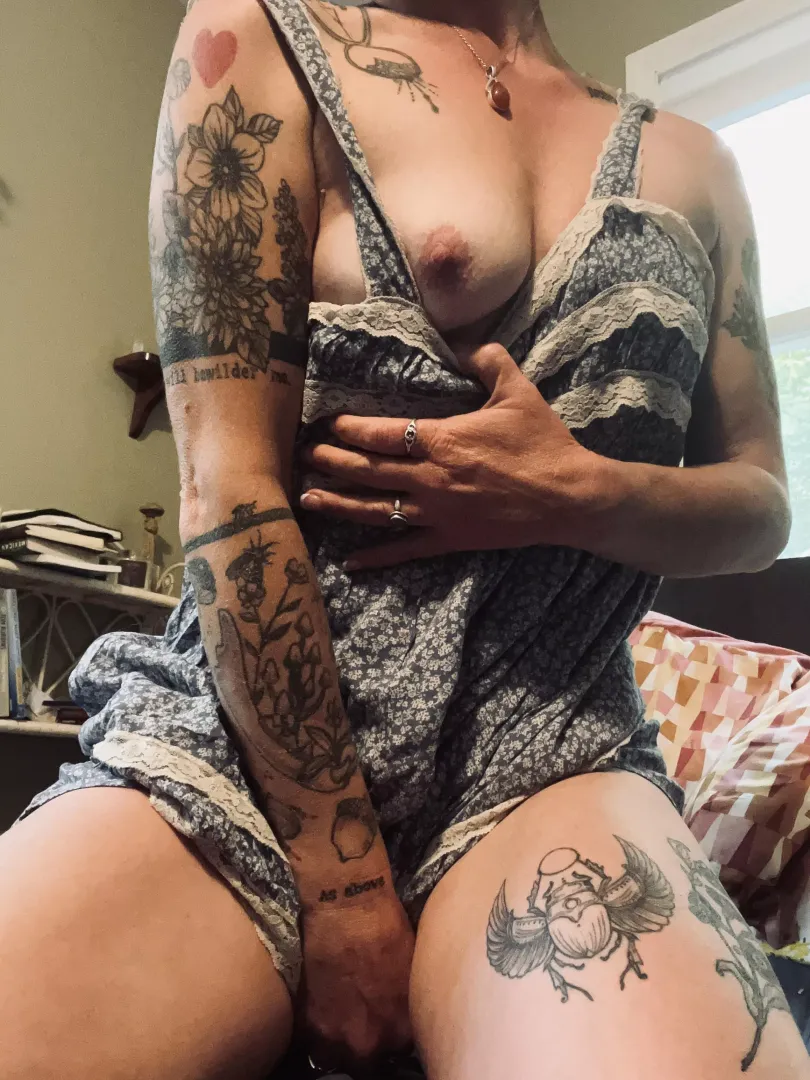My favorite little sundress…slips up and down so easily