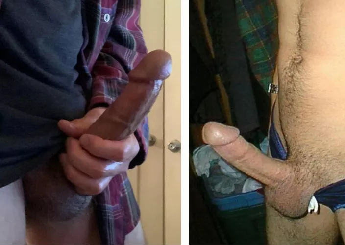 My friends massive native American cock vs my white dick rock hard. How do we compare? Comments welcome