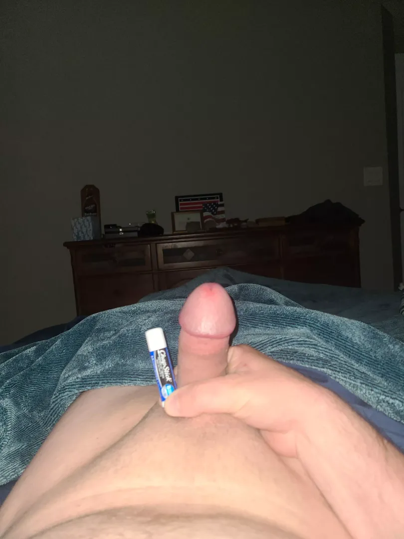 My hard cock vs a chapstick tube