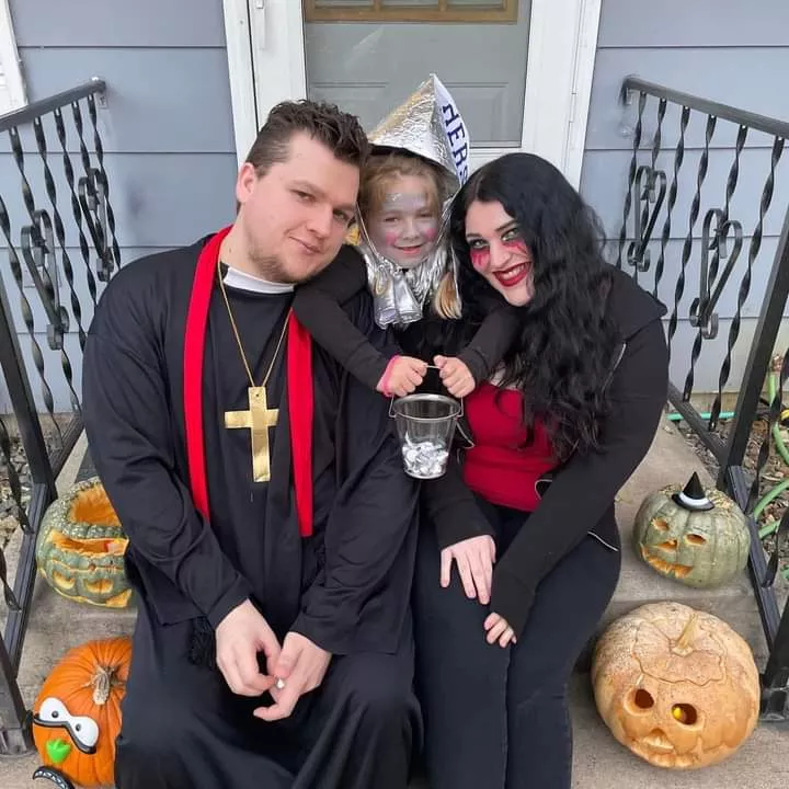My HOT sexy gorgeous WIFE EMMA WEARING HER sexy BLACK leggings ON HALLOWEEN