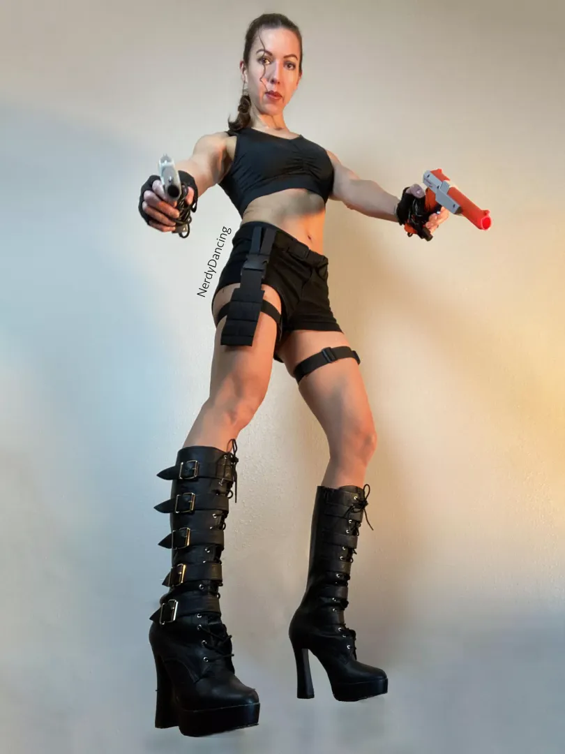My Lara Croft cosplay with sexy boots