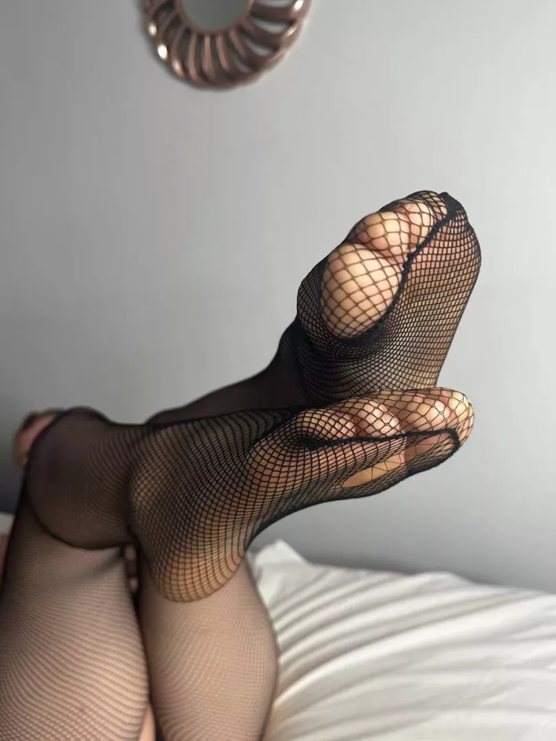 my legs look great in these mesh tights, don't they