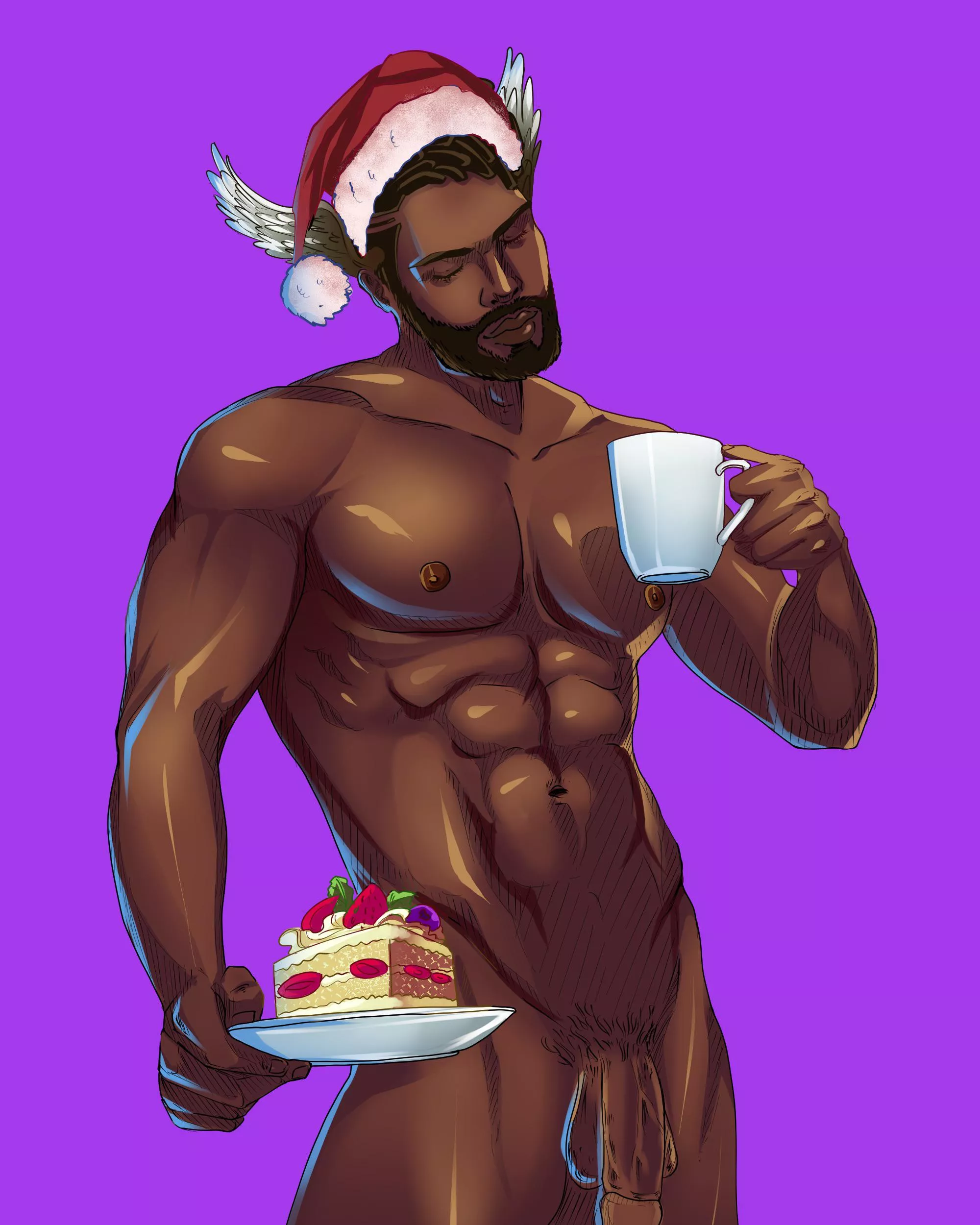 My man Shrike enjoying his famous pastry and coffee combo…👀 happy holidays indeed