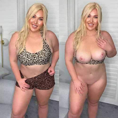 My milfy gym outfit on vs off