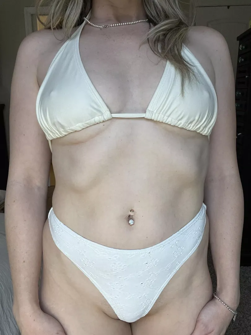 My mom tits are through my bikini!