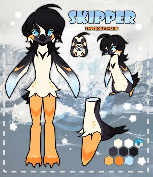my newest fursona! her name is skipper ^w^ (art by me, @wipeovt on Twitter)