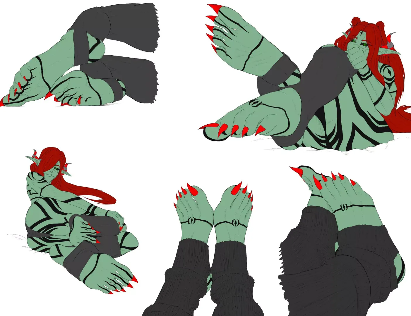 My oc Shugora’s feet, flat colored (strawberrylorde)
