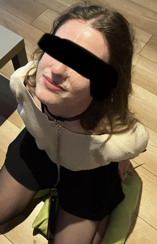 My own cumslut. Doesn’t she look proud?