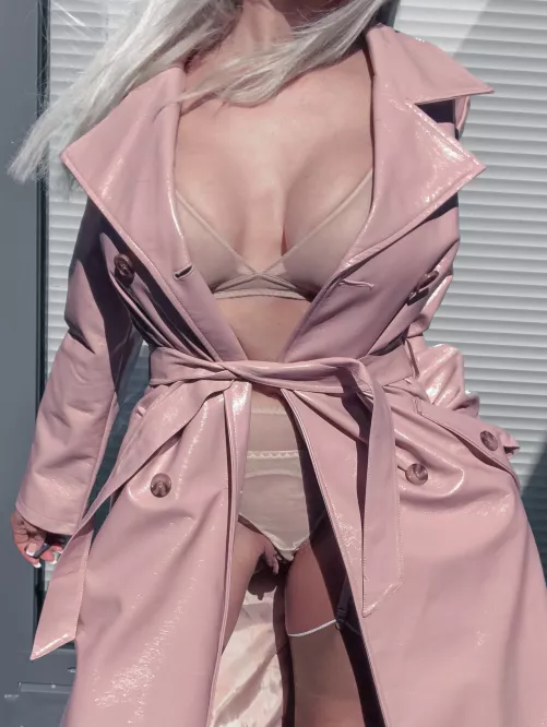 My pink leather coat
