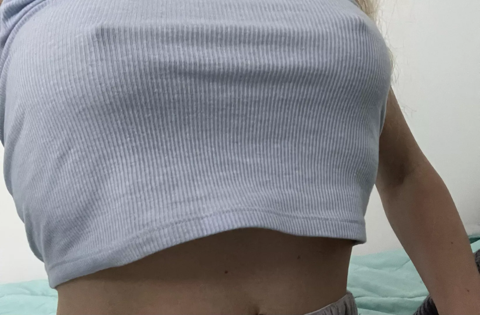 My pokies in my crop top