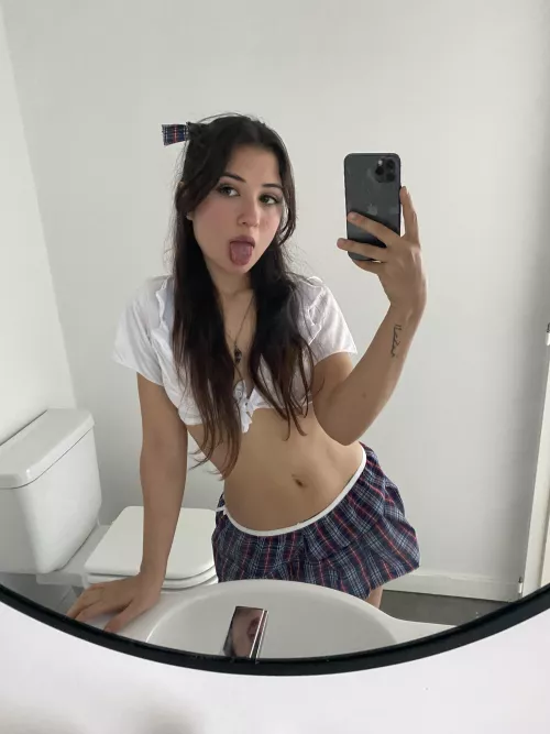 My professor told me this skirt is not allowed... probably because I'm not wearing anything underneath..🤭