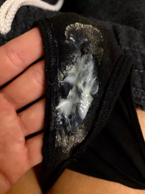 My pussy drool made a mess in this thong :) Sweaty and smelly! Ask to see my panty drawer. You’ll love it!