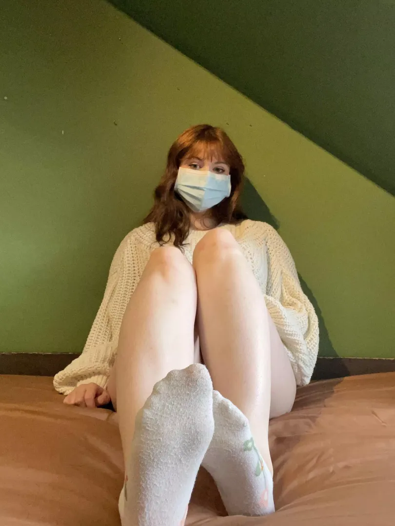 My soles in fresh white socks~