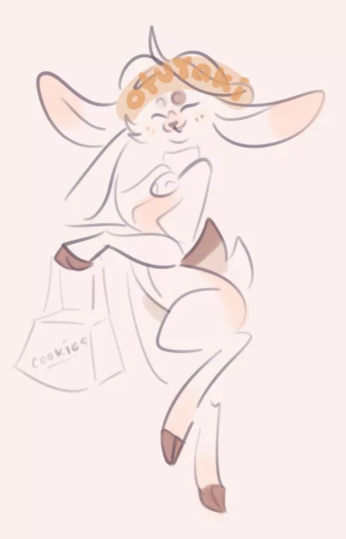 My sona GIVES YOU A COOKIE !! (art by me!!)