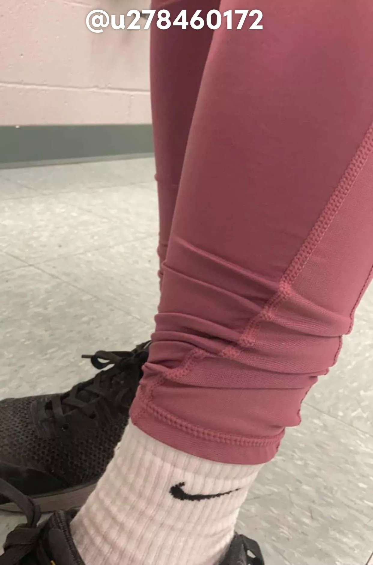 My white Nike socks under my leggings at work 😀, so comfy. I love how warm they keep my feet