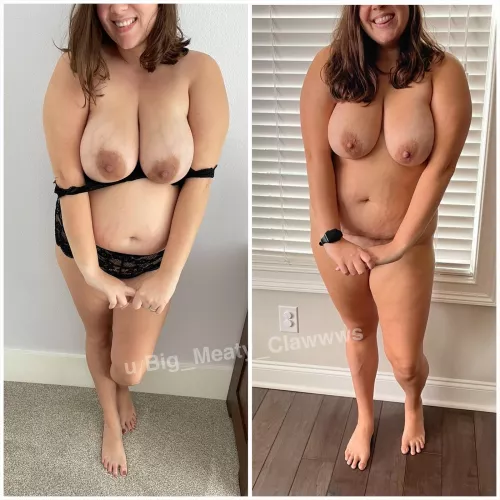 My wife during and after pregnancy. Which one is your favorite?