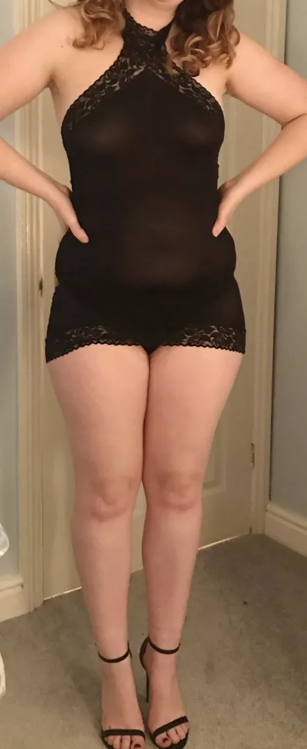My wife in a little black dress and little black heels…