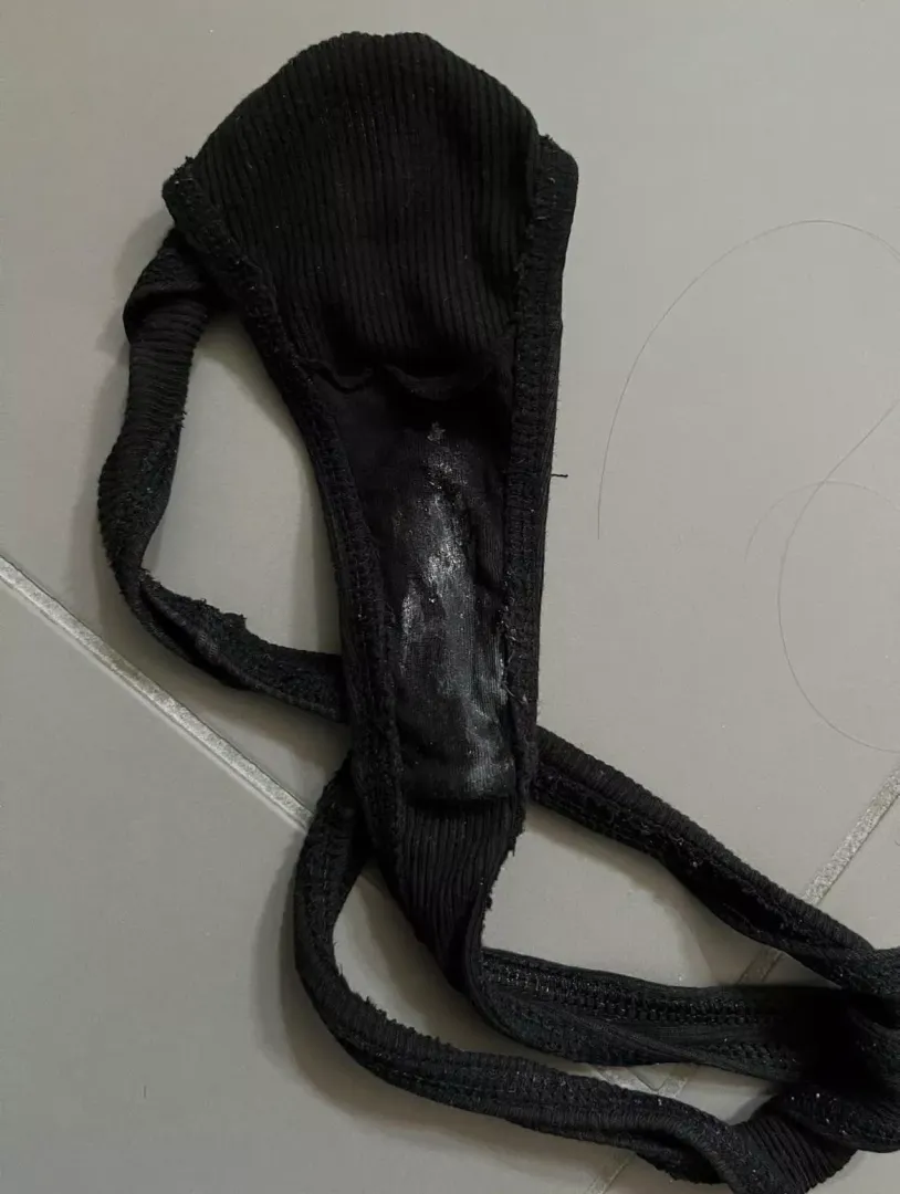 My work panties today, I was very horny so much pussy stuffing happened
