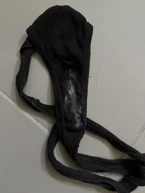 My work panties today, I was very horny so much pussy stuffing happened