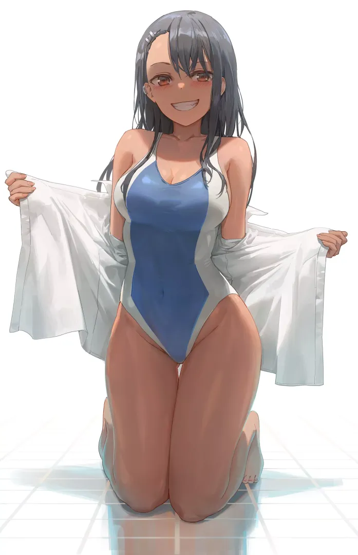 Nagatoro Hayase Shows Off her Body in Two-tone Swimsuit [Ijiranaide Nagatoro-san] (Free Style)